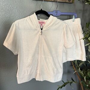 Juicy Couture Cream Hoodie and Shorts Set